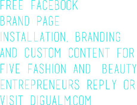 Free Facebook Brand page, Branding and custom content for five fashion and beauty Entrepreneurs!