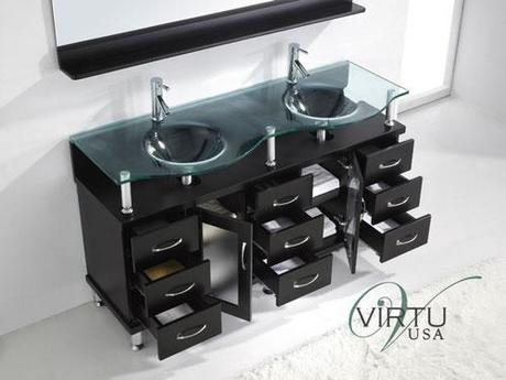 Vicente Rocco Double Glass Vanity by Virtu USA