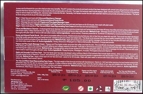 Jovees Skin Rejuvenation Mini Fruit Facial Kit - Review - Facial at Home