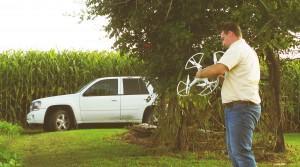 Bryan Inskeep Preparing UAV on Rensselaer, Indiana Farm