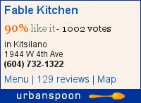 Fable Kitchen on Urbanspoon