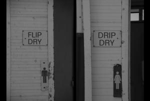 Toilet signs in outback New South Wales