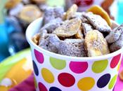 Chocolate Biscoff Puppy Chow with Banana Chips