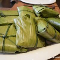 Thai tofu wrapped in betel leaf and served with plum sauce