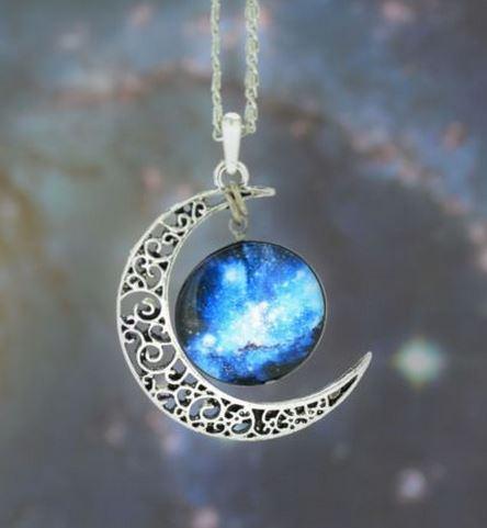 Galaxy Moon Necklace from Kaycee's Boutique ♥
