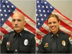 Officer Luis “Dave” Monroig (left) had been a police officer for 10 years and Sgt. Amy Young (right) has been with the force for 14 years. (Photo: Naples Police Department)