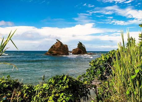 Twin rocks off the coast of Calibishie, Dominica