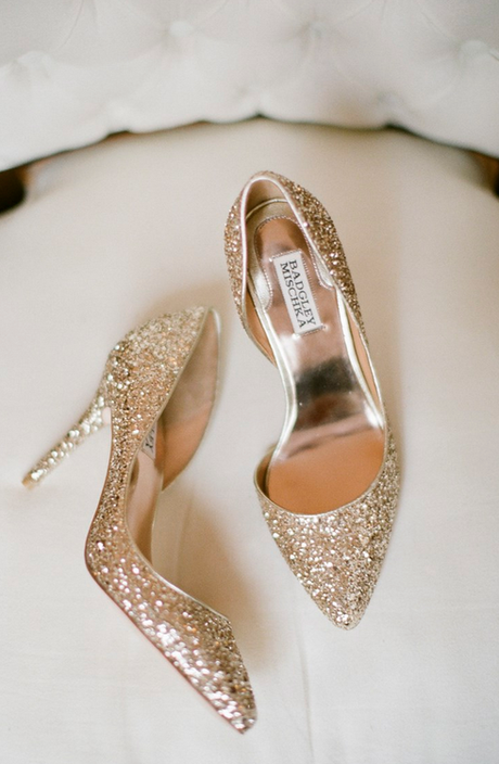 Badgley Mischka Glitter Heels