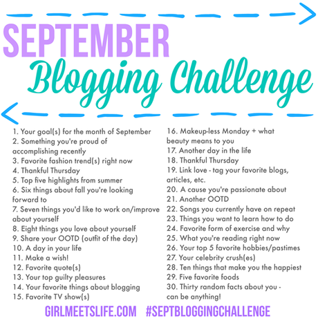 September Blogging Challenge: Days 1-7