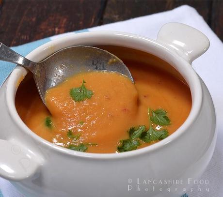 Spicy sweet potato, lentil and chipotle soup