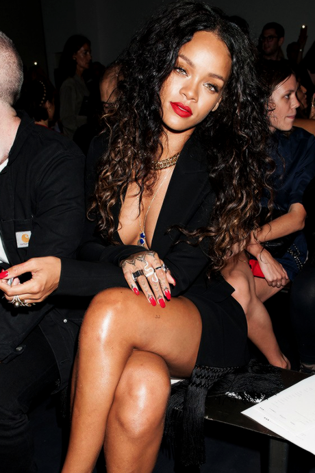 Rihanna Attends Alexander Wang’s Fashion Show