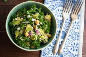 KALE, BARLEY AND FETA SALAD WITH A HONEY-LEMON VINAIGRETTE