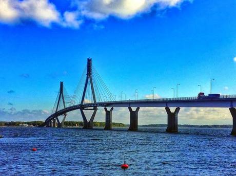 The Replot Bridge, the longest bridge in Finland, at just over 1km long.  Located near Vaasa it joins the archipelago to the mainland. 