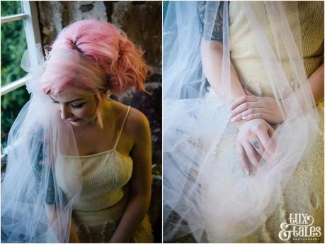 York Wedding Photographer Bohemian Bride Danby Castle Tux & Tales Photographer Wool, Tulle wood & ballerina