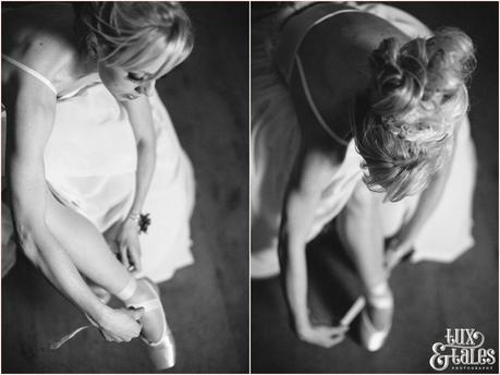 ballet themed York Wedding Photographer Bohemian Bride Danby Castle Tux & Tales Photographer Wool, Tulle wood & ballerina