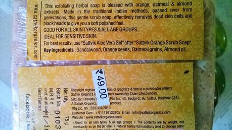 Sattvik Organics Orange Scrub Exfoliating Soap Review